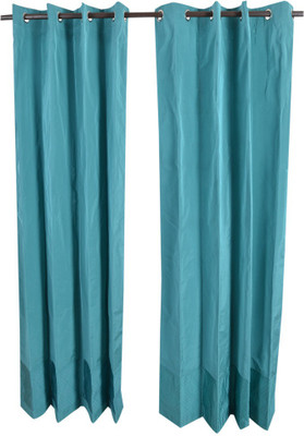 

MABA 215 cm (7 ft) Polyester Door Curtain (Pack Of 2)(Plain, Blue)