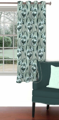 

Skipper 153 cm (5 ft) Blends Window Curtain Single Curtain(Floral, Grey)