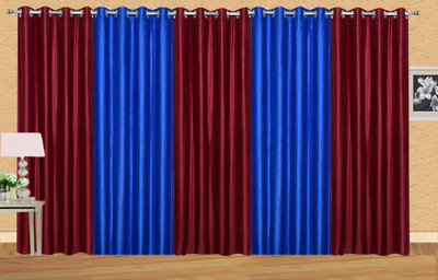 

Stella Creations 214 cm (7 ft) Polyester Door Curtain (Pack Of 5)(Solid, Maroon, Blue), Blue;maroon
