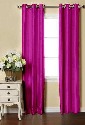 

Lushomes 230 cm (8 ft) Polyester Door Curtain (Pack Of 2)(Solid, Pink)