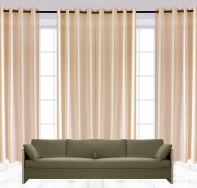 

India Furnish 213 cm (7 ft) Polyester Door Curtain (Pack Of 4)(Floral, Beige)