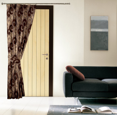 

Threadmix 212 cm (7 ft) Polyester Door Curtain Single Curtain(Abstract, Brown)