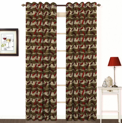 

Skipper 108 cm (4 ft) Polyester, Cotton, Blends Window Curtain Single Curtain(Geometric, Red)