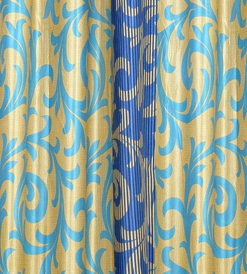 Cortina 150 cm (5 ft) Polyester Window Curtain (Pack Of 2)(Motif, Blue)