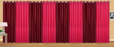 

Stella Creations 275 cm (9 ft) Polyester Long Door Curtain (Pack Of 8)(Solid, Maroon, Pink)