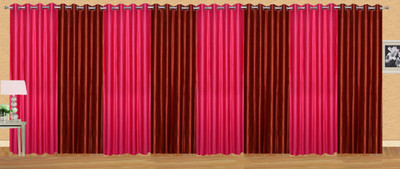 

Stella Creations 275 cm (9 ft) Polyester Long Door Curtain (Pack Of 8)(Solid, Pink, Red)