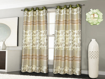 

STRINGS 152 cm (5 ft) Jacquard Window Curtain (Pack Of 2)(Floral, Multicolor)