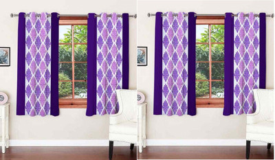 

Zesture 150 cm (5 ft) Polyester Window Curtain (Pack Of 4)(Abstract, Multicolor)