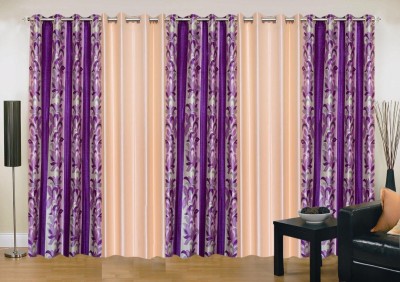 

Ville Style 214 cm (7 ft) Polyester Door Curtain (Pack Of 5)(Abstract, Purple, Cream), Cream;purple