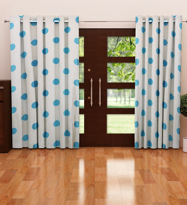 

Home Candy 212 cm (7 ft) Polyester Door Curtain (Pack Of 2)(Geometric, Blue)