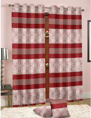 

Cortina 210 cm (17 ft) Jacquard Door Curtain Single Curtain(Striped, Multicolor)