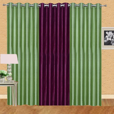 

Excel Bazaar 275 cm (9 ft) Polyester Long Door Curtain (Pack Of 3)(Solid, Pista, Wine)