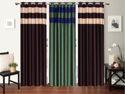 

Furnishing Zone 152 cm (5 ft) Polyester Window Curtain (Pack Of 3)(Plain, Multicolor)
