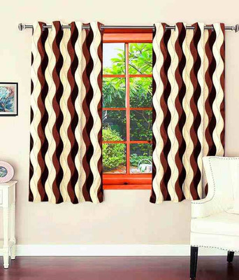 

Zesture 150 cm (5 ft) Polyester Window Curtain (Pack Of 2)(Abstract, Multicolor)