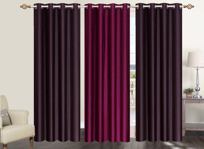 

Furnishing Zone 152 cm (5 ft) Polyester Window Curtain (Pack Of 3)(Plain, Brown, Maroon)