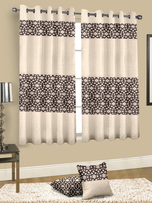 

Cortina 150 cm (5 ft) Jacquard Window Curtain Single Curtain(Abstract, Multicolor)