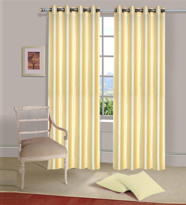 

Excel Bazaar 214 cm (7 ft) Polycotton Door Curtain (Pack Of 2)(Plain, Cream)