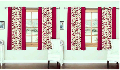 

Zesture 150 cm (5 ft) Polyester Window Curtain (Pack Of 4)(Floral, Multicolor)