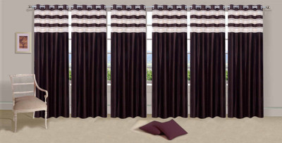 

Ville Style 275 cm (9 ft) Polyester Long Door Curtain (Pack Of 6)(Solid, Brown)