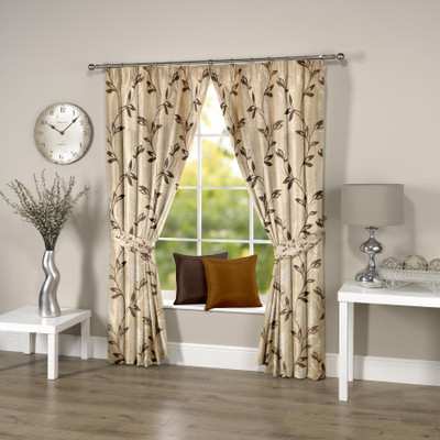 

Threadmix 152 cm (5 ft) Polycotton Window Curtain (Pack Of 2)(Floral, Coffee)