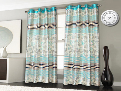 

STRINGS 152 cm (5 ft) Jacquard Window & Door Curtain (Pack Of 2)(Floral, Multicolor)
