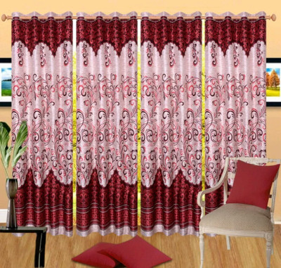 

Countingbeds 213 cm (7 ft) Polyester Door Curtain (Pack Of 4)(Printed, Maroon)