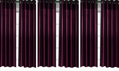 

India Furnish 153 cm (5 ft) Polyester Window Curtain (Pack Of 6)(Floral, Purple)