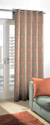 

Skipper 214 cm (7 ft) Blends Door Curtain Single Curtain(Geometric, Grey & Red)