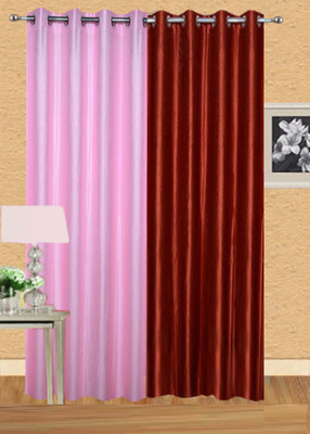 

Ville Style 275 cm (9 ft) Polyester Long Door Curtain (Pack Of 2)(Solid, Pink, Maroon), Maroon;pink