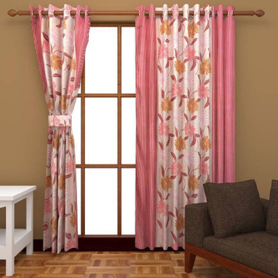 

Abhi Decor 213 cm (7 ft) Polyester Door Curtain (Pack Of 2)(Printed, Pink)