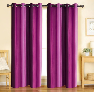 

Home Candy 212 cm (7 ft) Polyester Door Curtain (Pack Of 2)(Plain, Purple)