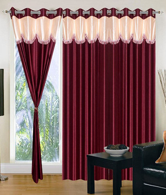 

PariHomefurnishing 274 cm (9 ft) Polyester Long Door Curtain (Pack Of 3)(Self Design, Multicolor)