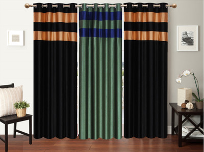

Furnishing Zone 152 cm (5 ft) Polyester Window Curtain (Pack Of 3)(Plain, Multicolor)