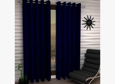 

Home Fantasy Polyester Blue Plain Eyelet Door Curtain