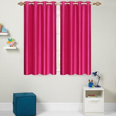 

Furnishing Zone 152 cm (5 ft) Polyester Window Curtain (Pack Of 2)(Plain, Pink)