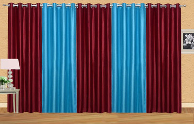 

Ville Style 214 cm (7 ft) Polyester Door Curtain (Pack Of 5)(Solid, Maroon, Blue), Blue;maroon