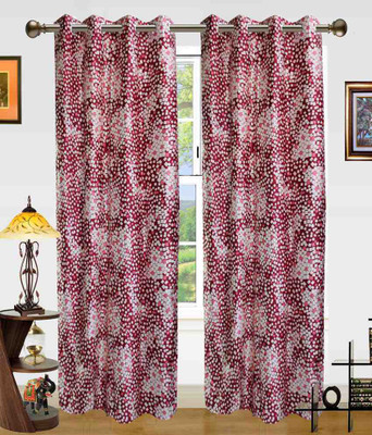 

Zesture 211 cm (7 ft) Polyester Window & Door Curtain (Pack Of 2)(Printed, Maroon)