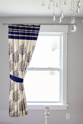 74% OFF on Threadmix Polyester Window Curtain 152 cm (4.9ft) Single Curtain(Abstract Blue)