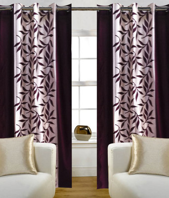 Sanaya Polyester Long Door Curtain 273 cm (8.8ft) Single Curtain(Printed Maroon) Sanaya Polyester Long Door Curtain 273 cm (8.8ft) Single Curtain(Printed Maroon)