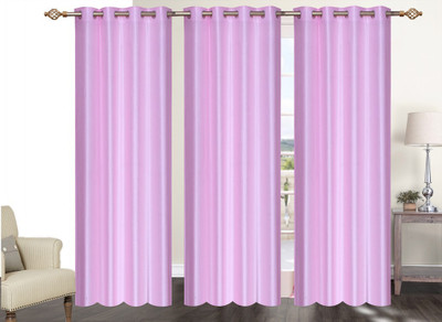 

Furnishing Zone 152 cm (5 ft) Polyester Window Curtain (Pack Of 3)(Plain, Pink)