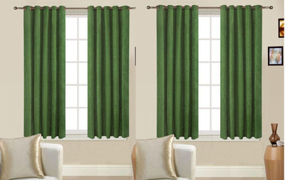 

Zesture 150 cm (5 ft) Polyester Window Curtain (Pack Of 4)(Abstract, Green)