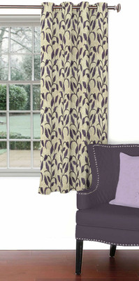 Skipper 153 cm (5 ft) Blends Window Curtain Single Curtain(Floral, Purple)