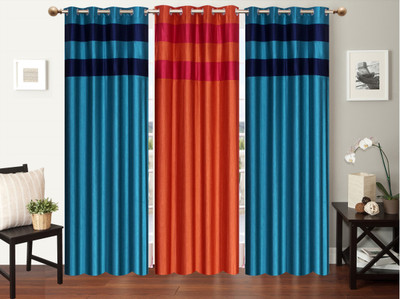 

Furnishing Zone 152 cm (5 ft) Polyester Window Curtain (Pack Of 3)(Plain, Multicolor)