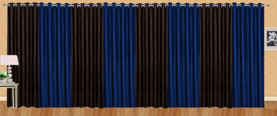

Stella Creations 214 cm (7 ft) Polyester Door Curtain (Pack Of 8)(Solid, Brown, Blue), Blue;brown