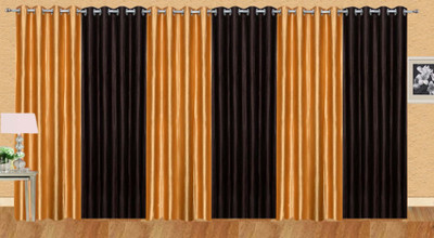 

Ville Style 214 cm (7 ft) Polyester Door Curtain (Pack Of 6)(Solid, Gold, Brown), Brown;gold