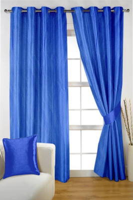 

Shivam Concepts 213 cm (7 ft) Polyester Door Curtain (Pack Of 2)(Plain, Blue)