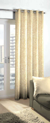 

Skipper 244 cm (8 ft) Blends Door Curtain Single Curtain(Floral, Beige)