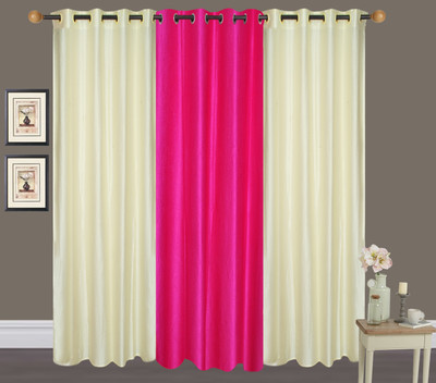 

Shiv Shankar Handloom 213 cm (18 ft) Polyester Door Curtain (Pack Of 3)(Solid, Cream, Dark Pink Crush)