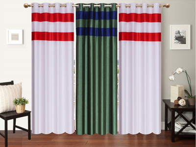 

Furnishing Zone 152 cm (5 ft) Polyester Window Curtain (Pack Of 3)(Plain, Multicolor)