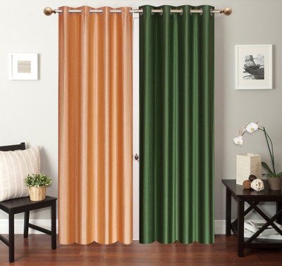 

Furnishing Zone 213 cm (7 ft) Polyester Door Curtain (Pack Of 2)(Plain, Beige, Green)